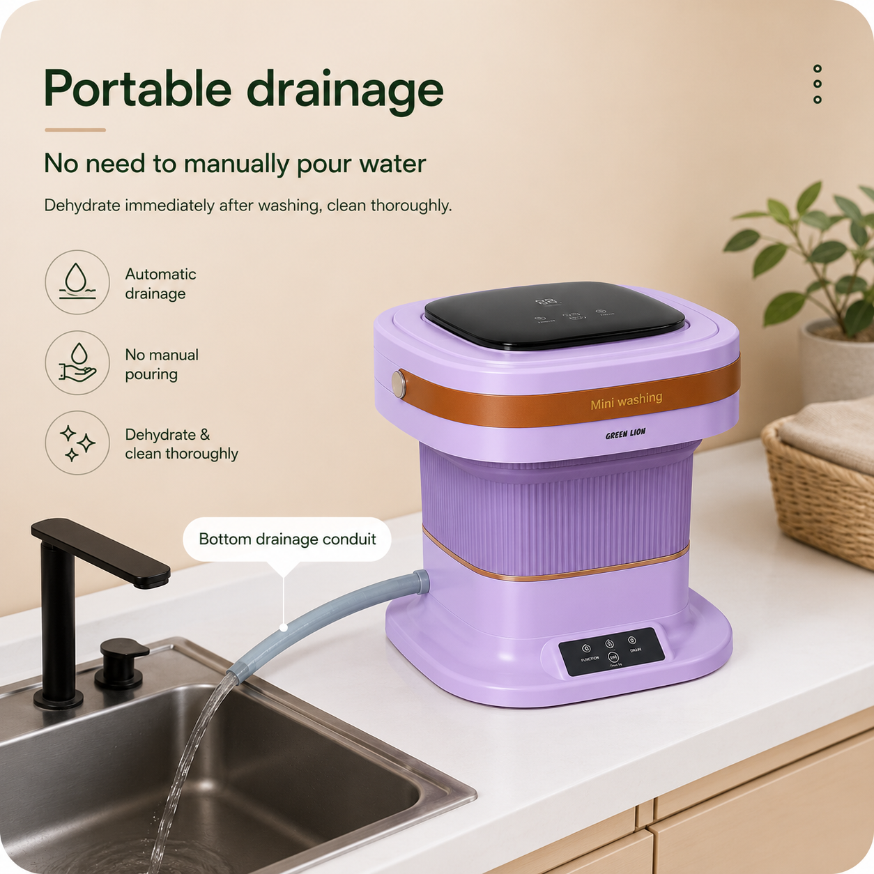 SpinEase 8kg Portable Washing Machine