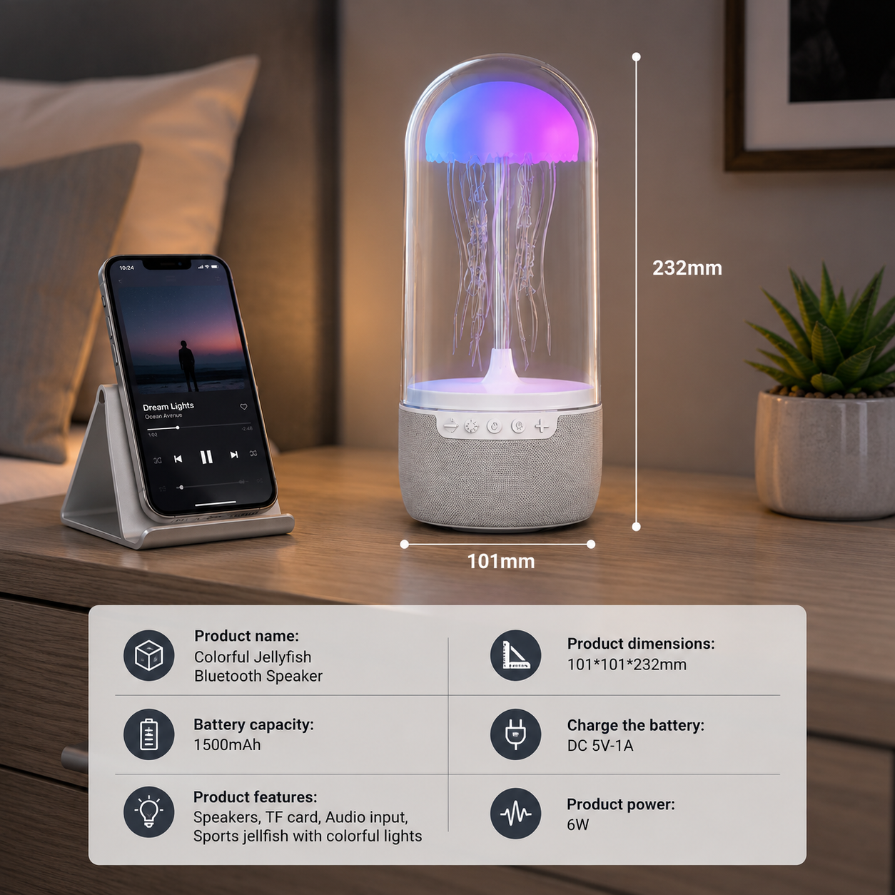 JellyGlow Colour-Changing Lamp