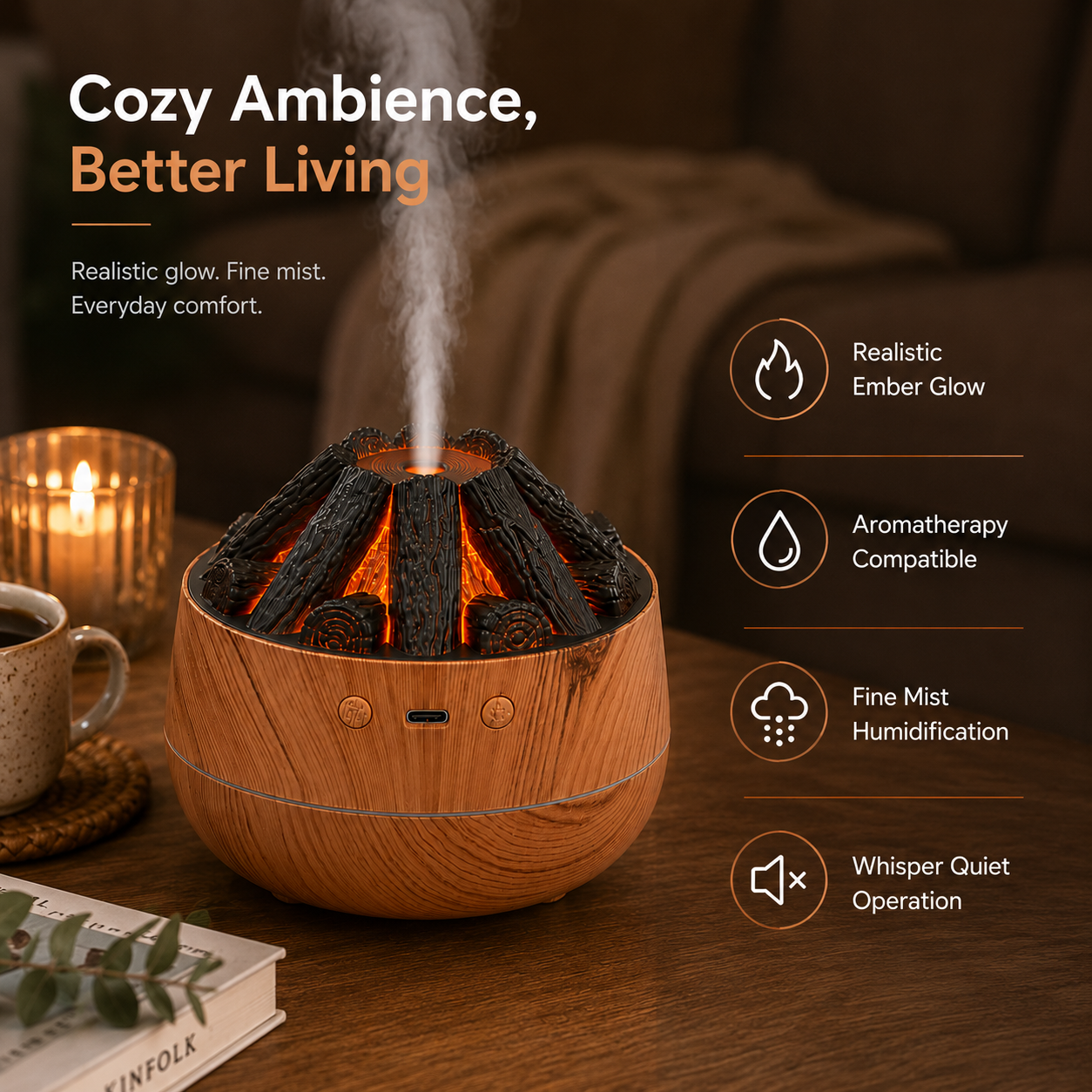 CinderMist Charcoal Fire Humidifier