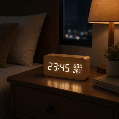 TimberCharge Wireless Wooden Clock