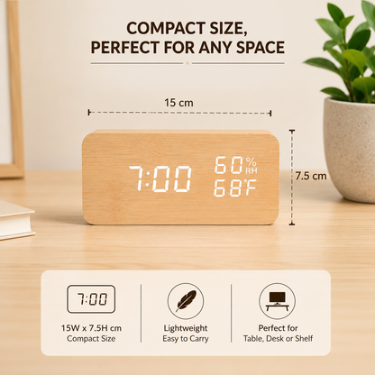 TimberCharge Wireless Wooden Clock