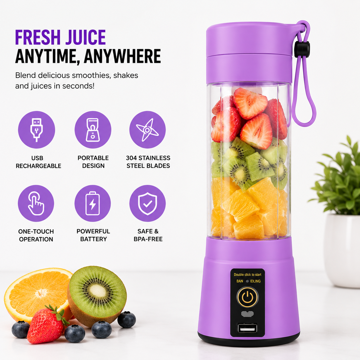 SpinFresh Portable Blender