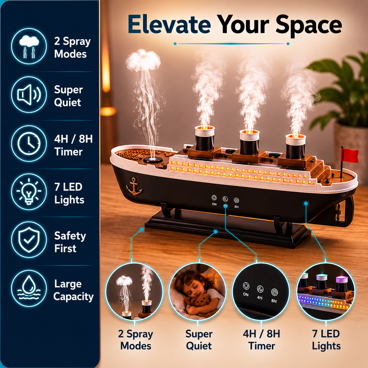 VoyageMist Ship Humidifier & Aroma Diffuser
